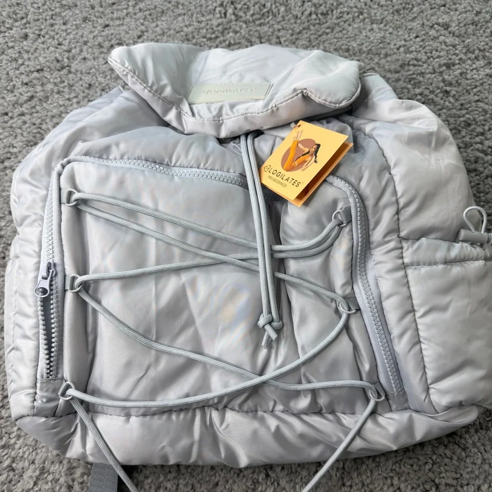 Blogilates Mini Backpack Blue Haze NWT Pillow Soft Bungee 7 Pocket Target